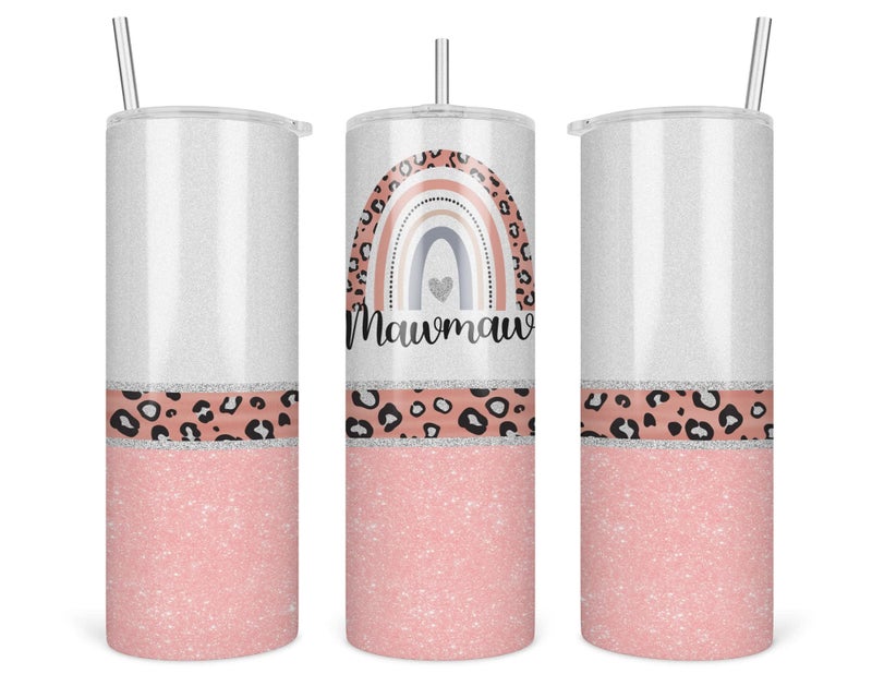 TunlaStore Leopard Mawmaw Tumbler  Mawmaw Rainbow Tumbler  Mothers Day Gifts Mawmaw  Leopard Rainbow Mawmaw Travel Cup  Tumbler With Straw And Lid  20 Oz  Insulated Stainless SteelWhite
