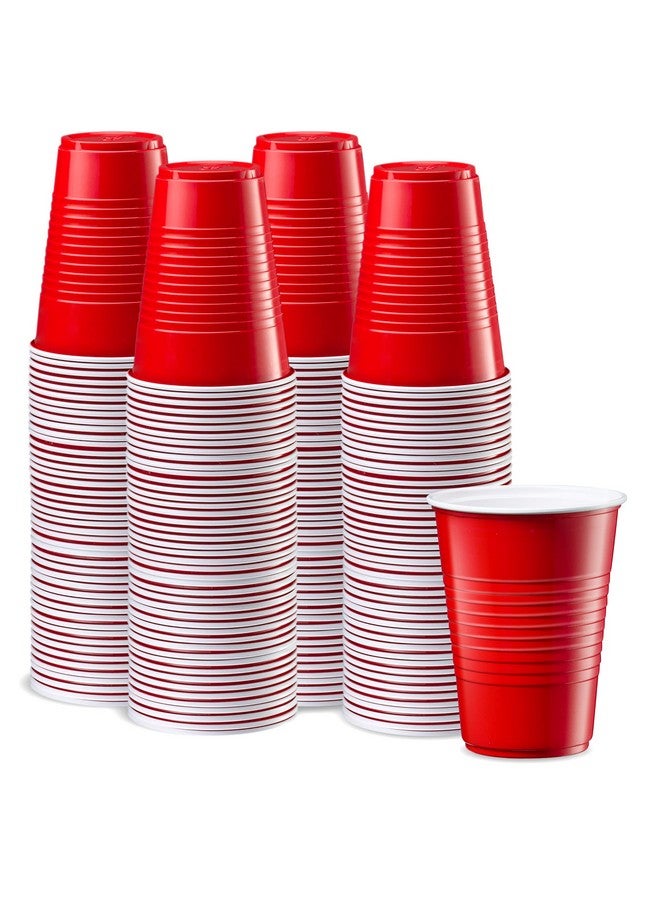 قوستو عبوة مريحة [16 أونصة - 240 كوبًا بلاستيكيًا أحمرًا للاستخدام مرة واحدة، أكواب شرب للحفلات والمناسبات والاستخدام اليومي] - Image 1