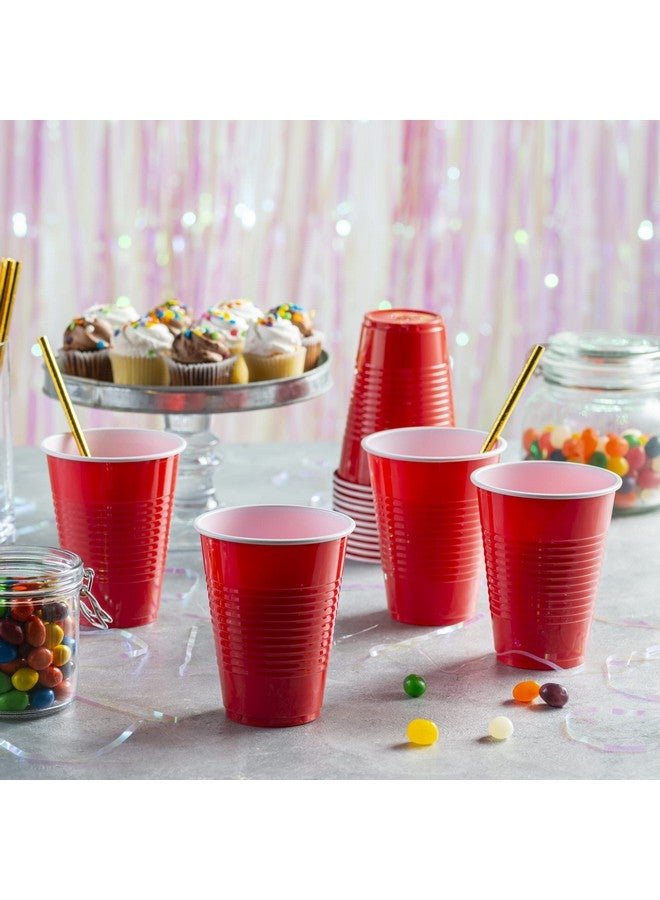 قوستو عبوة مريحة [16 أونصة - 240 كوبًا بلاستيكيًا أحمرًا للاستخدام مرة واحدة، أكواب شرب للحفلات والمناسبات والاستخدام اليومي] - Image 5