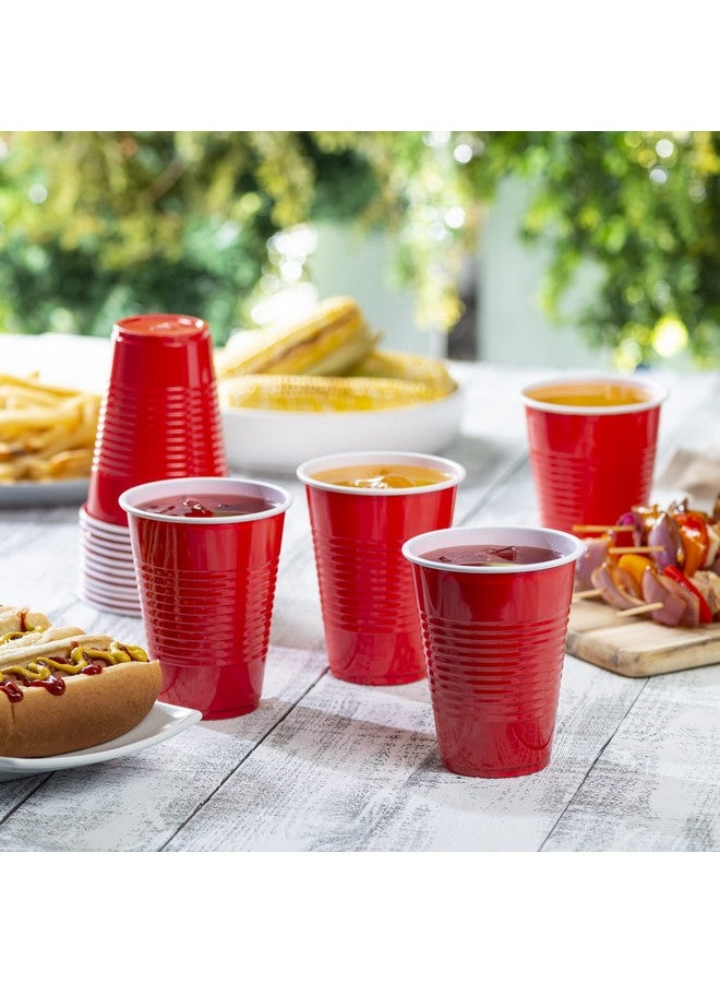 قوستو عبوة مريحة [16 أونصة - 240 كوبًا بلاستيكيًا أحمرًا للاستخدام مرة واحدة، أكواب شرب للحفلات والمناسبات والاستخدام اليومي] - Image 3