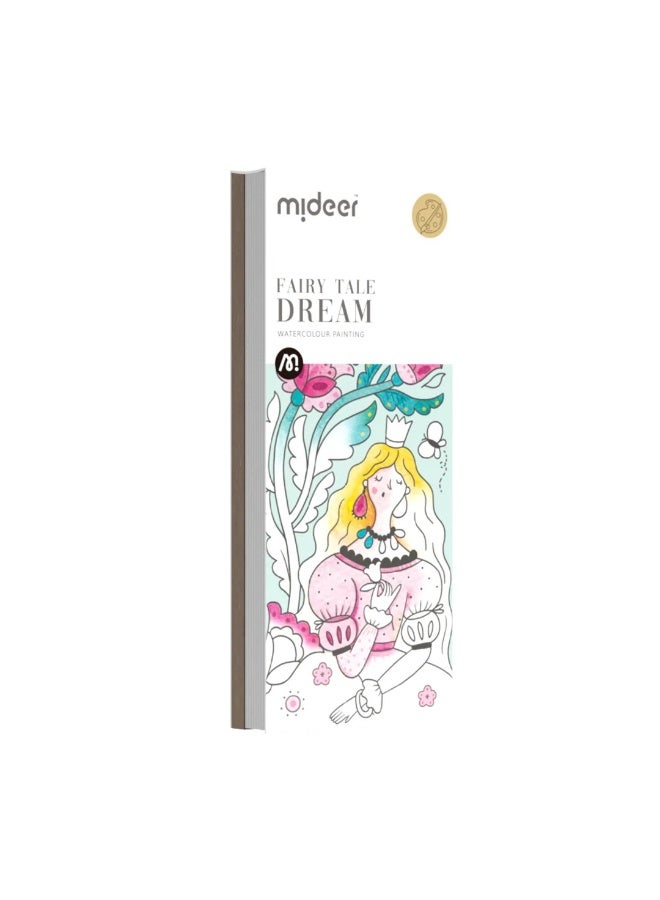 MiDeer Fairy Tale Dream Watercolor Painting Book for Kids – Portable Watercolor Art Set with 22 Pages, Built-In Paint Palette & Brush, Fairy Tale Characters Painting Activity Book, Creative Educational Travel Art Kit for Children Age 5+ - Image 1