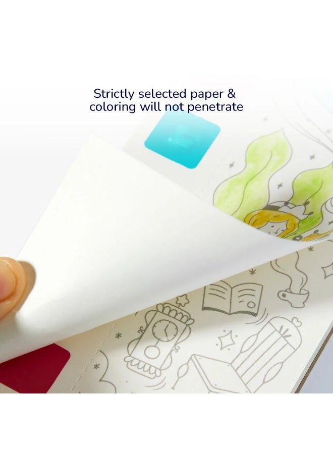 MiDeer Fairy Tale Dream Watercolor Painting Book for Kids – Portable Watercolor Art Set with 22 Pages, Built-In Paint Palette & Brush, Fairy Tale Characters Painting Activity Book, Creative Educational Travel Art Kit for Children Age 5+ - Image 3