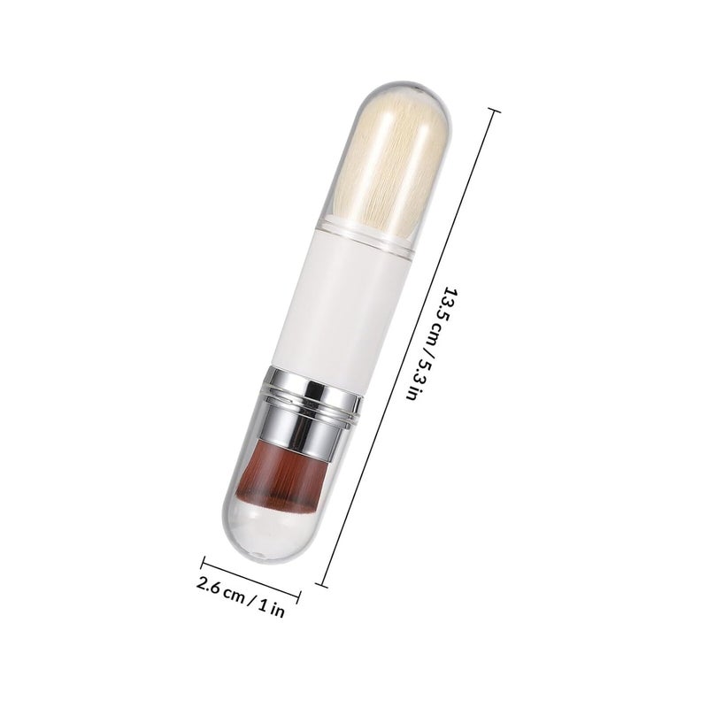 2-in-1 Telescopic Double-head Makeup Brush Portable Fluffy Powder and Foundation Brush for Precise Face Blending and Travel Use - Image 2