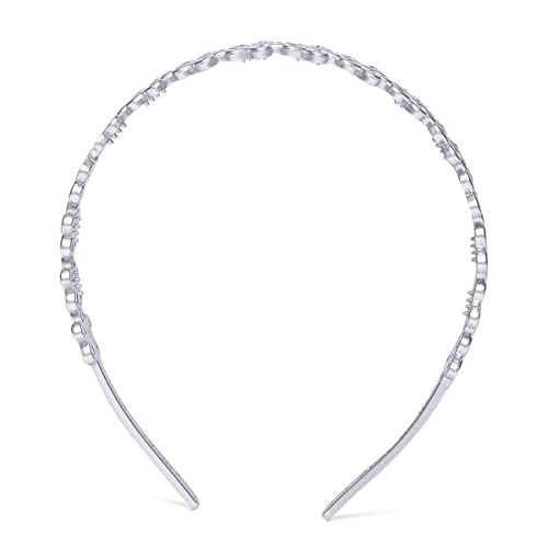 ACCESSHER Casual Wear Handcrafted Floral Design Plastic Hairband for Girls and Women - Silver - Image 2
