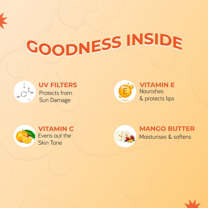 Moody Vitamin C Lip balm With SPF 15 with Mandarin Orange Acai Berry Oil Softens Smoothens Protects Dry Chapped Lips for Women Men 58 g - Image 3
