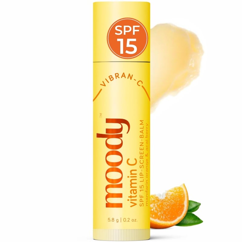 Moody Vitamin C Lip balm With SPF 15 with Mandarin Orange Acai Berry Oil Softens Smoothens Protects Dry Chapped Lips for Women Men 58 g - Image 1