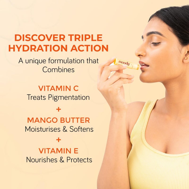 Moody Vitamin C Lip balm With SPF 15 with Mandarin Orange Acai Berry Oil Softens Smoothens Protects Dry Chapped Lips for Women Men 58 g - Image 4
