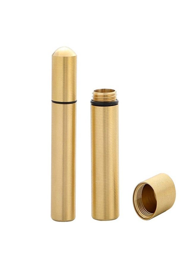 esowemsn 2pcs Brass Portable Toothpick Holder Pocket Toothpick Box Pocket Container Toothpick Dispensers for Personal Home Office Club Bar Hotel - Image 1