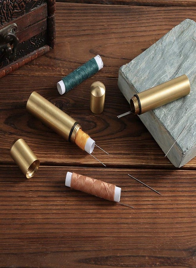 esowemsn 2pcs Brass Portable Toothpick Holder Pocket Toothpick Box Pocket Container Toothpick Dispensers for Personal Home Office Club Bar Hotel - Image 3
