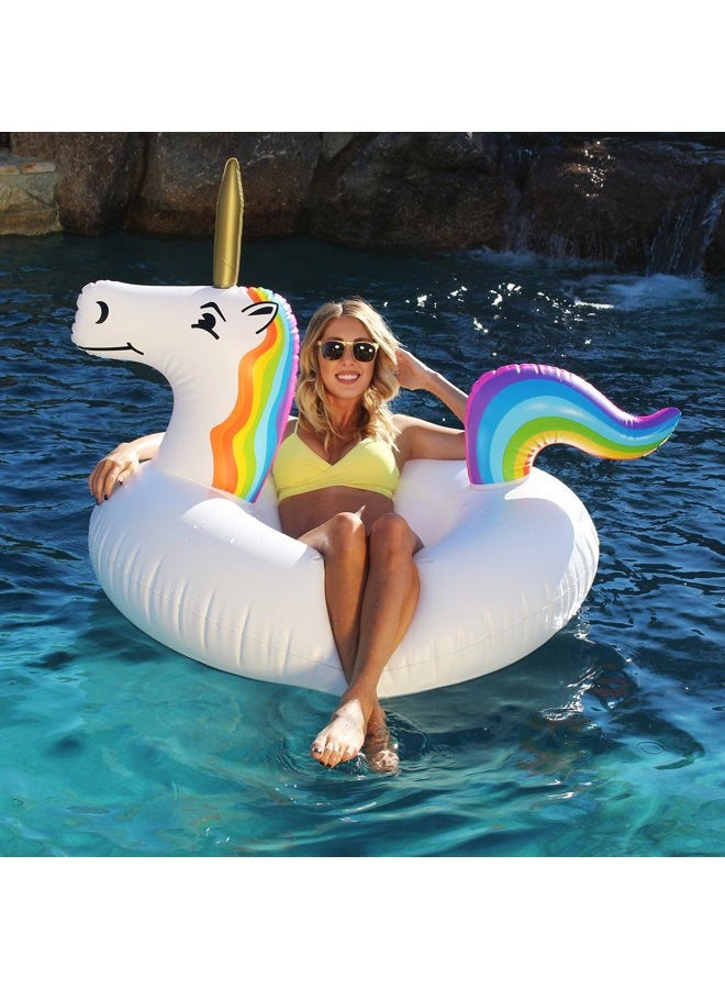 GoFloats Unicorn Pool Float Party Tube - Inflatable Rafts, Adults & Kids - Image 2