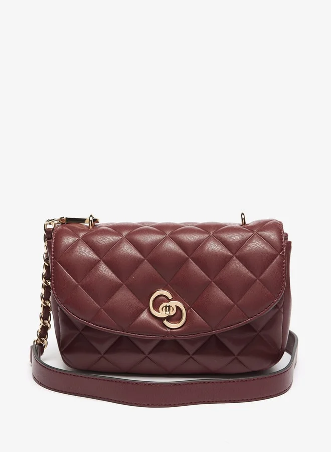 Celeste Women's Quilted Crossbody Bag with Flap Closure