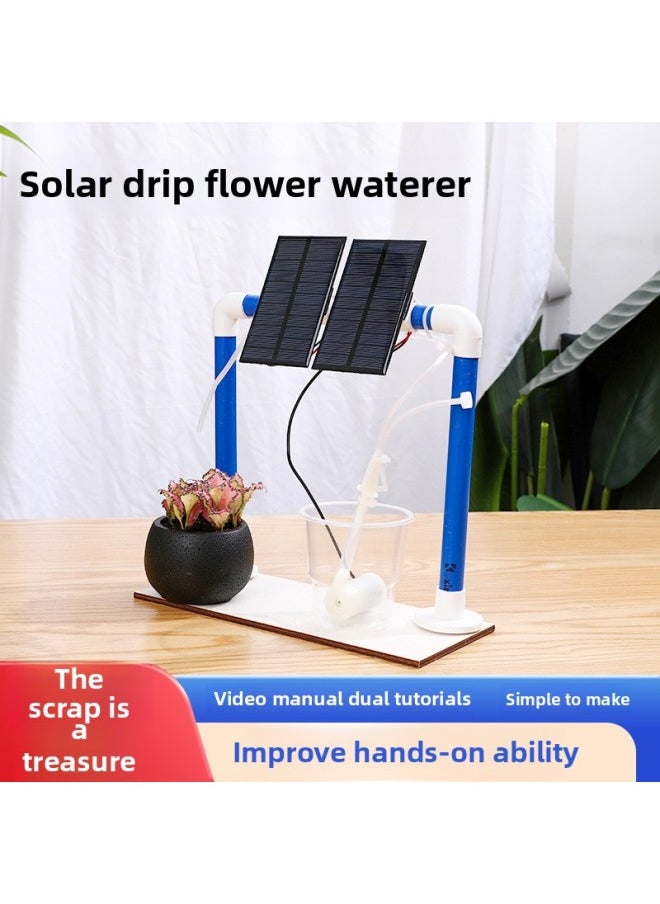 科技小制作科学实验科教玩具材料包小学发明套组儿童太阳能浇花器-颜色:蓝色成品不含花瓶和瓶子  - Image 2