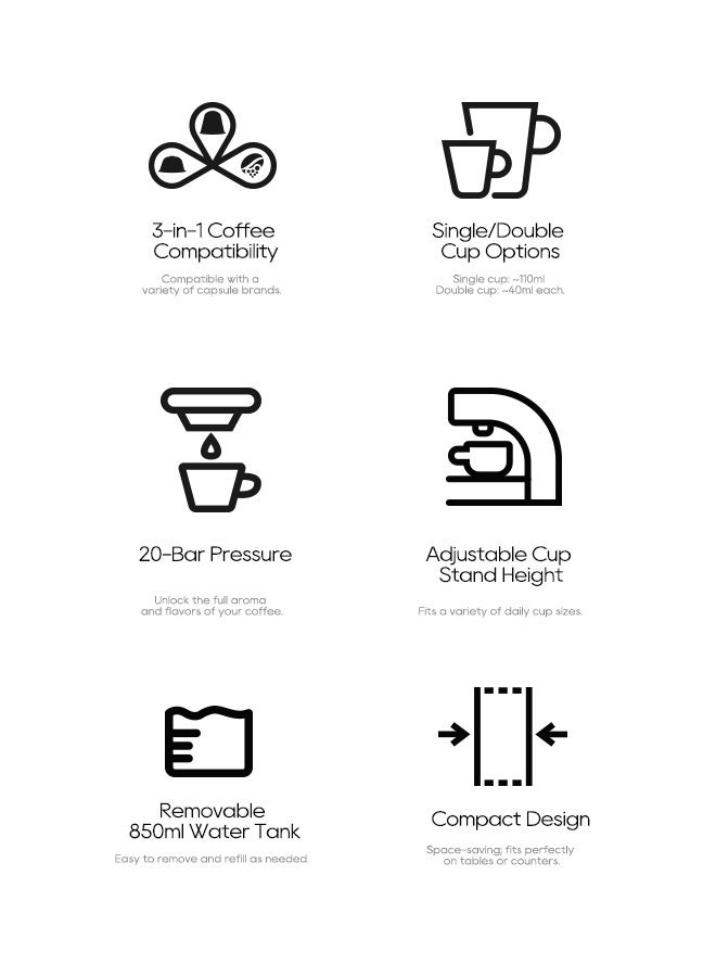 HiBREW 3 in 1 Multiple Capsule Coffee Maker Full Automatic With Hot & Cold Mode H3B - Image 3