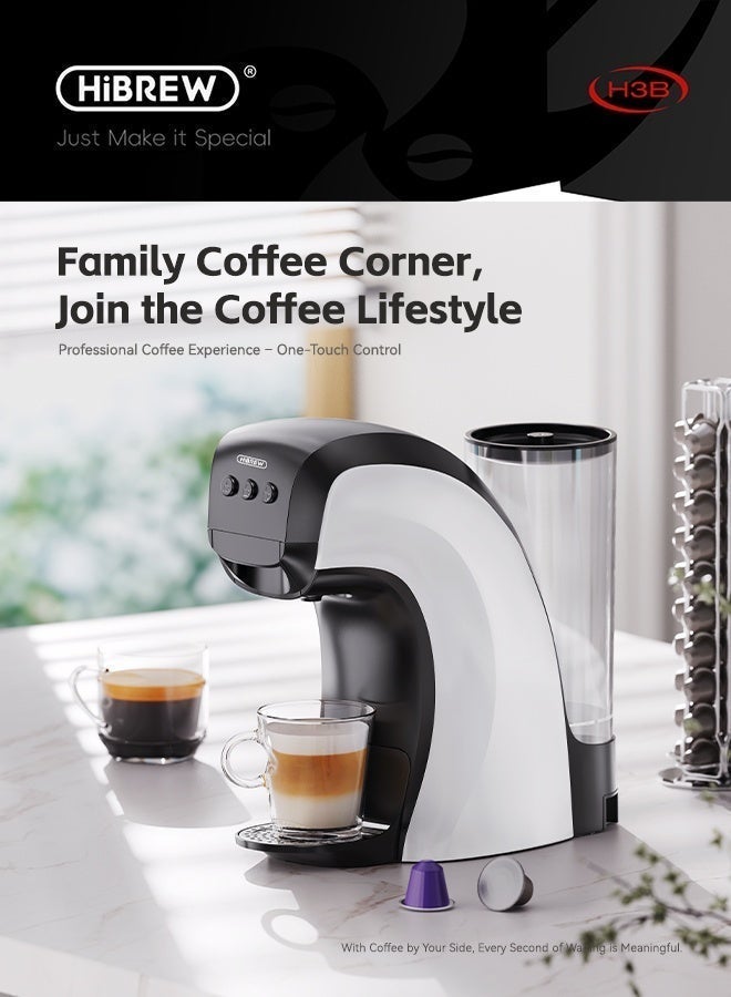 Hibrew Fully Automatic 3-in-1 Capsule Coffee Maker, Hot & Cold Brew System, Compatible with Multiple Coffee Capsules, One-Touch Single Serve Machine H3B - Image 2