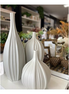 ba9ma BA9MA Modern White Ceramic Sun Vase Desktop Decorations Living Room TV Cabinet Decorative Table Top, Studio Photo Prop, Home Decor  - Image 3