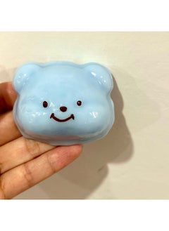 Generic Little Red Riding Book Same Plastic Butter Bear Kneading Le Silicone Mud Sense High Color Value Hand Kneading Decompression Kneading-Color:Blue Bear Head  - Image 1