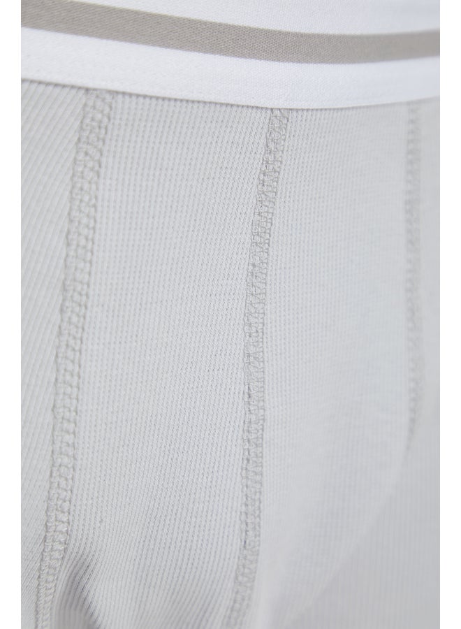 trendyol Gray Striped Elastic Cotton 3-Piece Camisole Basic Boxer TMNSS24BX00008  - Image 2