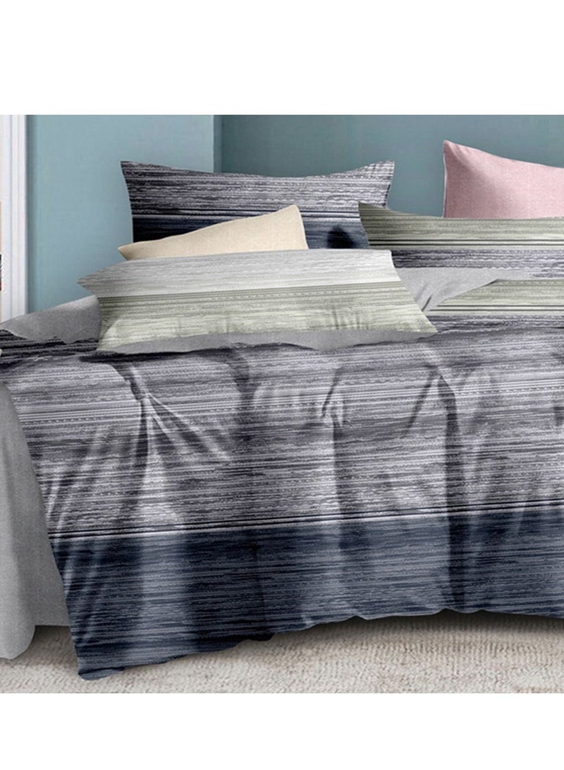 فيفوريت فيفرت طقم لحاف رمادي نقشة بألوان متعددة كينج نفرين طقم 6 قطع - Image 2