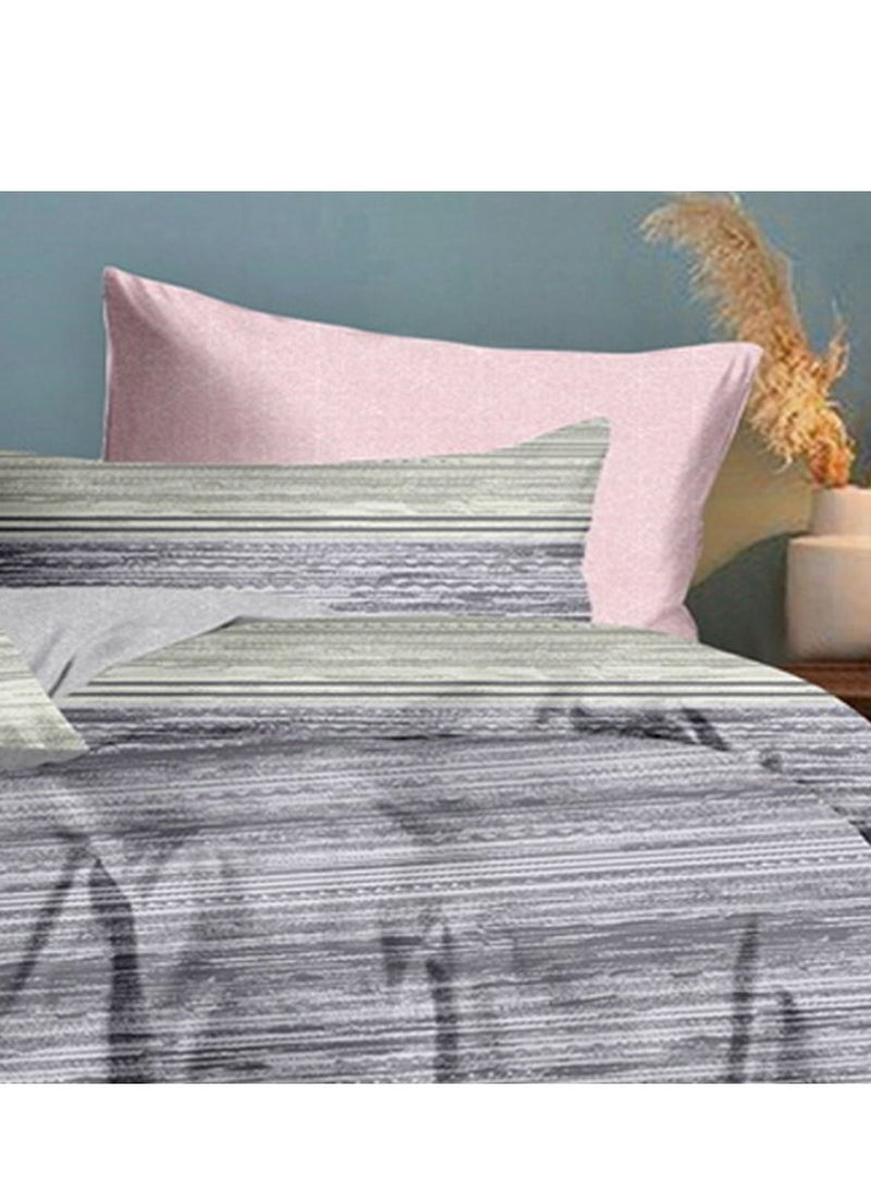 فيفوريت فيفرت طقم لحاف رمادي نقشة بألوان متعددة كينج نفرين طقم 6 قطع - Image 3