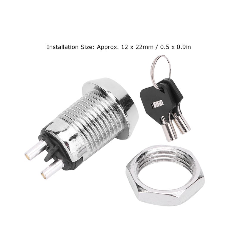 10 Sets Key Switch Stainless Steel On/Off Power Lock Double Pull Switches 12 x 22mm - Image 5