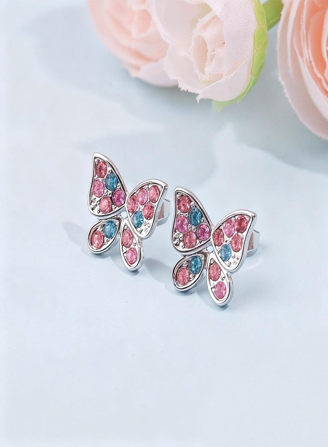 CXLDTE Hypoallergenic Cute Stud Silver Butterfly Earrings for Girls 8-12 8 9 10 11 Teen Tween Girls Trendy Stuff Jewelry Granddaughter from Grandma Birthday Gifts Deals for Kids Grandkids Teens - Image 2