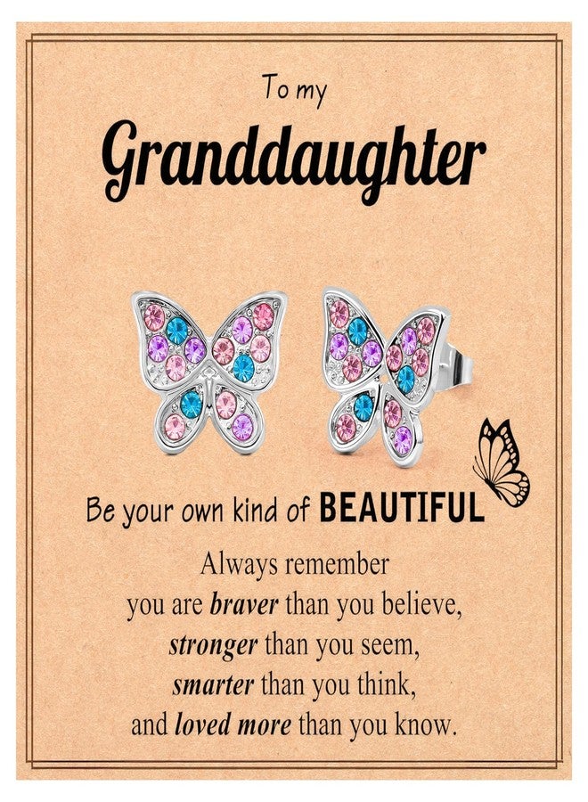 CXLDTE Hypoallergenic Cute Stud Silver Butterfly Earrings for Girls 8-12 8 9 10 11 Teen Tween Girls Trendy Stuff Jewelry Granddaughter from Grandma Birthday Gifts Deals for Kids Grandkids Teens - Image 1