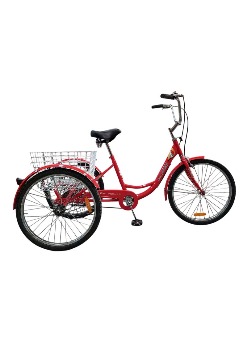 Challenger 24-inch bicycle - three wheels with a rear iron basket