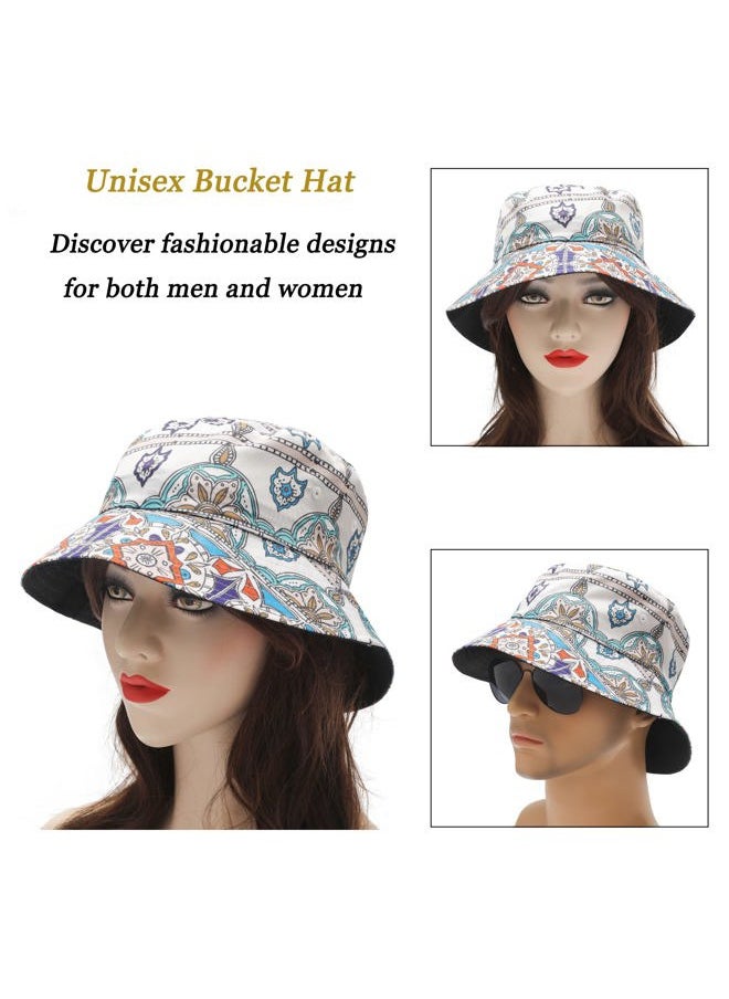 ZLYC Unisex Cute Print Bucket Hat Summer Travel Fisherman Cap for Women Men Teens (Moroccan Paisley)  - Image 2