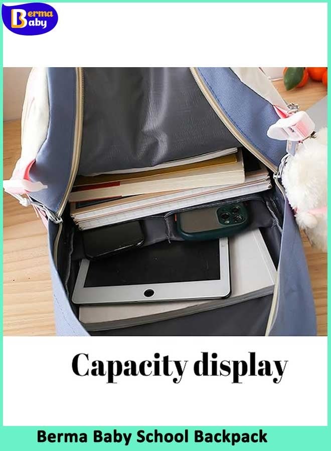 Berma Baby 5-piece Cute Kawaii backpack set Back-to-school Stationery bag Backpack Tote Teen laptop bag  - Image 5