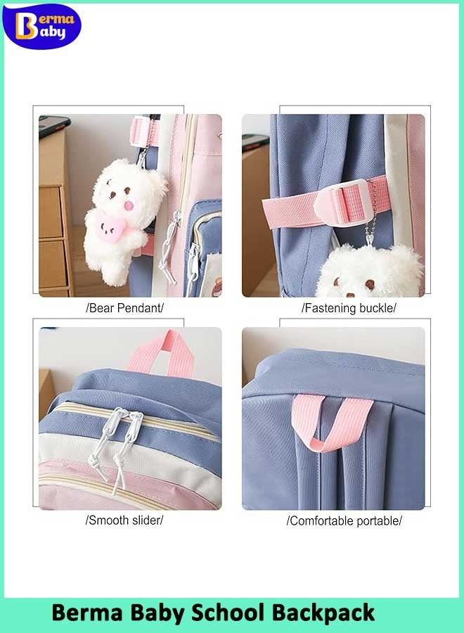Berma Baby 5-piece Cute Kawaii backpack set Back-to-school Stationery bag Backpack Tote Teen laptop bag  - Image 4