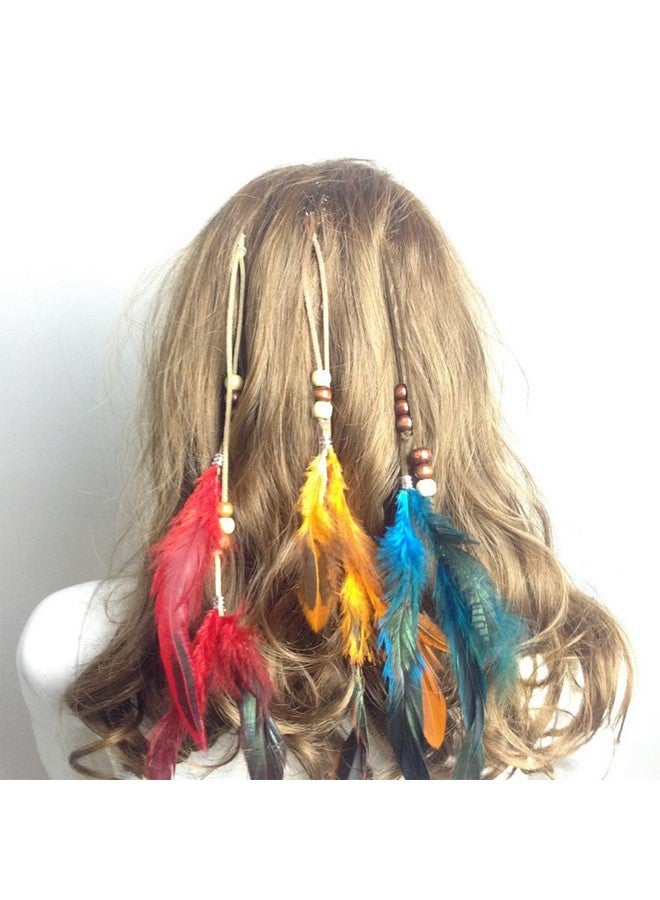 CBLUO 6 Pcs Feather Hair Clips Hippie Indian Boho Barrettes Tassel Bohemian Headpiece Women Hair Pins Hairpins Hairclips Headband Hair Hoops Hairband Hair Bands Cosplay Costume Birthday Party Accessories - Image 4