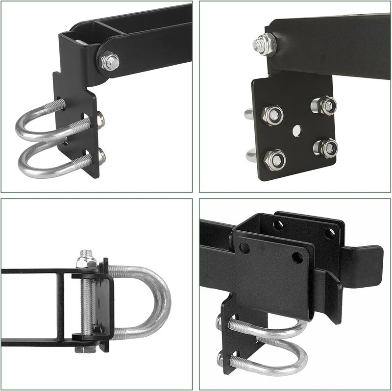 BiJun Chain Link Double Gate Latch for 138 Inch Gate Frames  Strong Arm Design with Padlock HolesChain Link Fence Gate Latch for Ranch Fences  Yard Gates Black - Image 5
