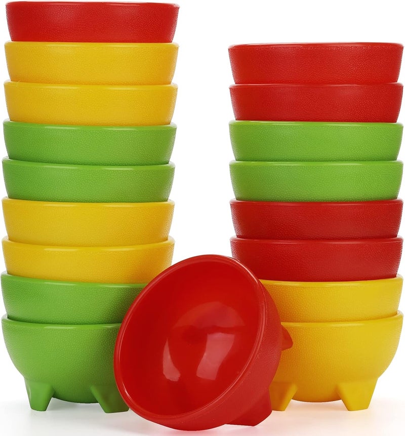 ZEAYEA Set of 18 Salsa Bowls 12 oz Plastic Dipping Bowls Thick Mexican Party Serving Bowl Plastic Guacamole Bowl for Condiments Dipping Sauces Taco Snack - Image 1