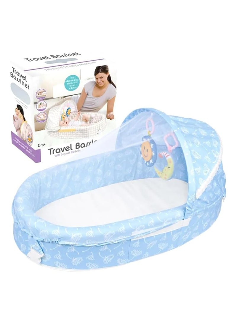 Baby Bed for Newborn Portable Travel, Baby Lounger with Sun Protection Mosquito Net, Foldable Infant Sleeping Basket, Removable and Washable Baby Cribs Bed for Bedroom (BLUE) - pzsku/Z490DEF205C43C51E09BCZ/45/_/1728743694/4836dfbb-eaef-47fd-953f-489f31a776e8