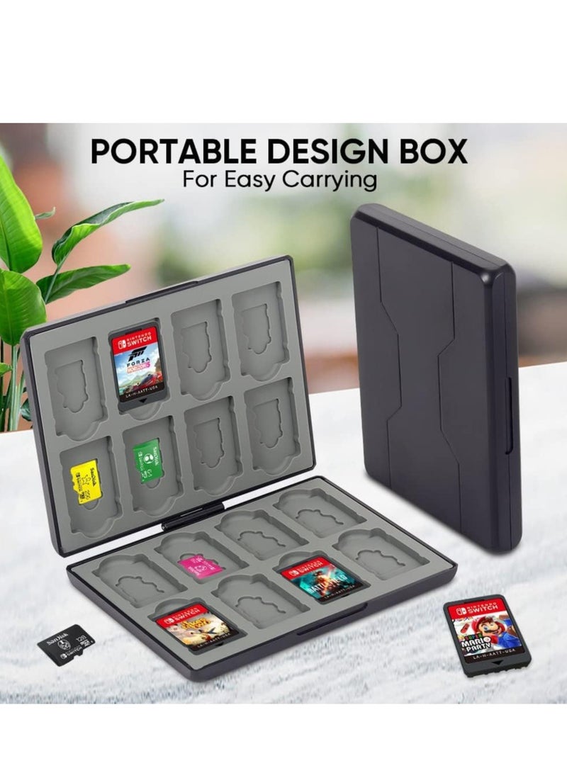 Barakah Game Card Case for Nintendo Switch/Switch Lite/OLED or Micro SD Memory Cards, Portable Switch Storage with 16 Slots and Slots(Black) - Image 3