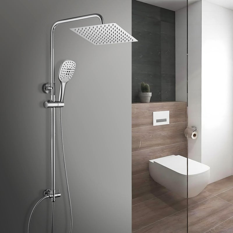 Görbach SJ2020 Shower System Rain Shower Column Stainless Steel without Fittings Chrome - Image 1