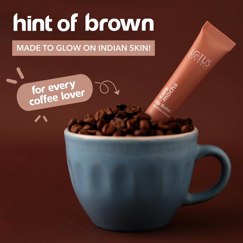 LOTUS HERBALS Lotus Herbals Caf Mocha Lip Balm with SPF 15 for Dry and Chapped Lips Moisturises Softens and Repairs Skin Glossy Finish With Vitamin E Brown Tint Brown10g  - Image 3
