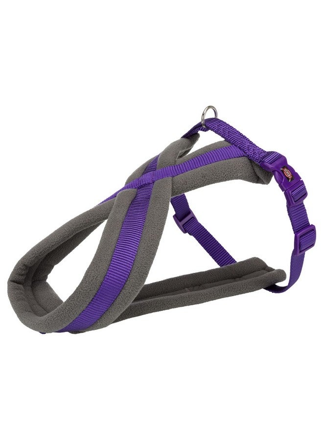 تريكسي حزام سياحة ممتاز للكلاب مصنوع من حشوة من الصوف، قابل للتعديل وخفيف الوزن، حلقة قوية على شكل حرف D تحافظ على الحزام والمقود في مكانهما، مقاس XS-S 30-55 سم/15 مم، بنفسجي