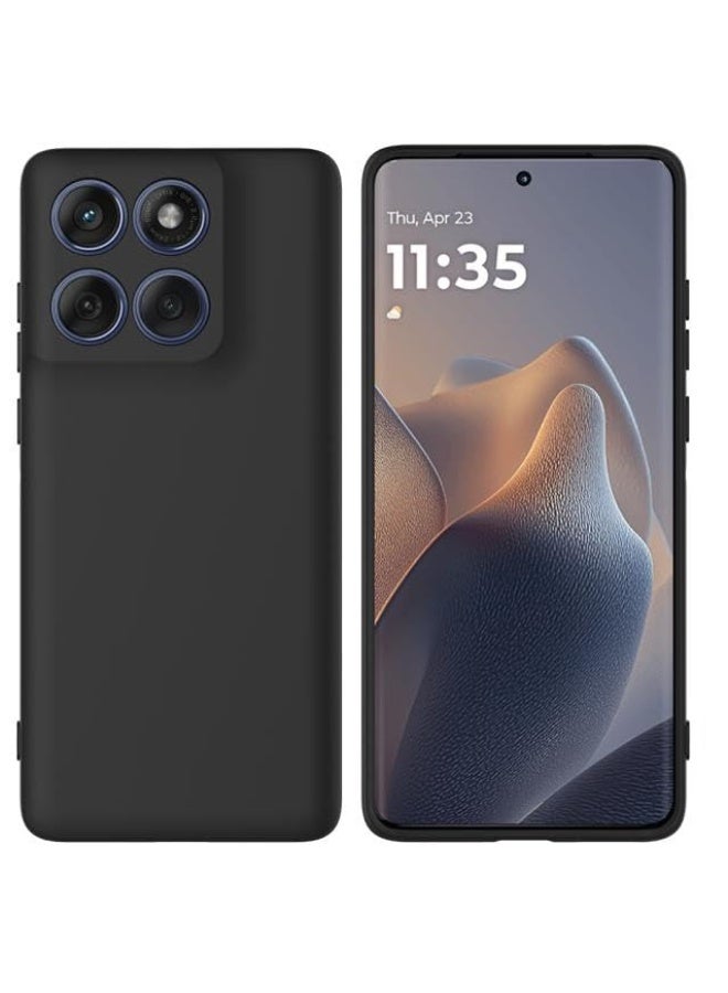 بارالونا جراب لهاتف Motorola G57 Power، غطاء حماية نحيف وخفيف الوزن بلمسة نهائية غير لامعة، مضاد لبصمات الأصابع والخدوش، يوفر حماية دقيقة لفتحة الكاميرا، غطاء خلفي فائق النحافة ومقاوم للعرق - أسود - Image 2