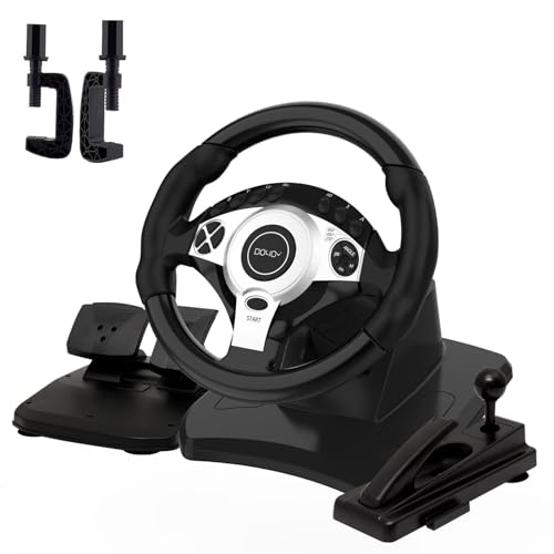 DOYO Gaming Steering Wheel and Pedals - PC Racing Wheel, 270/900 ° Xbox Steering Wheel with Dual Motor Vibration Feedback and Gear Shifter for PC, PS4, Xbox One, Xbox Series X|S, PS3 - Image 1