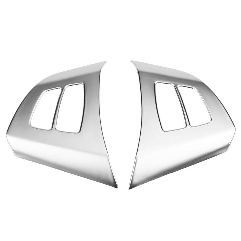 Steering Wheel Trim: 3Pcs High-quality ABS Plastic, Colorfast Durable Chrome Style - Self-adhesive Luxury Gloss Steering Wheel Button Cover for BMW X5 E70 2008-2013 Car Interior Decoration - Image 1
