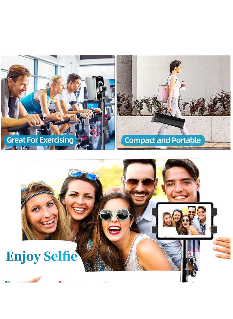 Tablet Stand Holder – iPad Tripod Floor Holder with Height Adjustable, 360° Rotating Cell Phone Stand for Video Recording, Compatible with iPad Pro, Mini, Air, iPhone, and 4.7-13" Tablets/Phones - Image 5