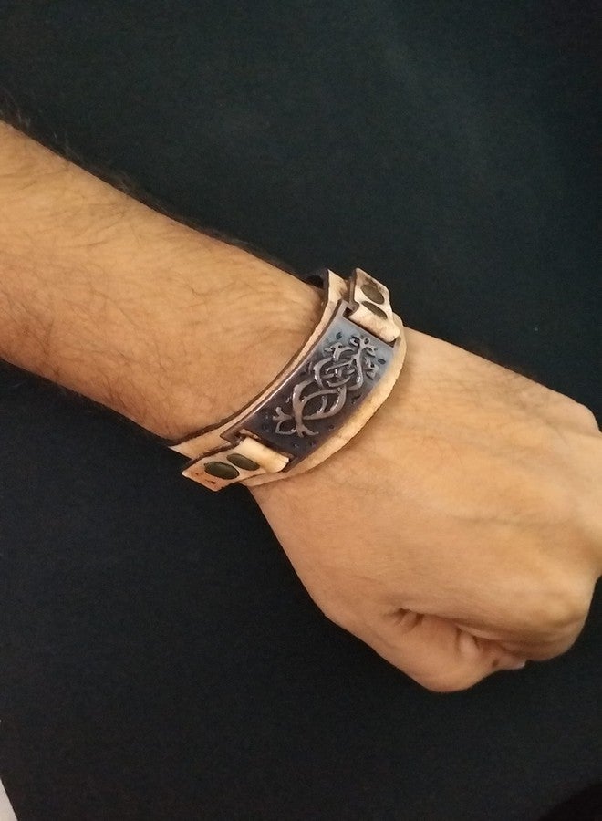 سوار معصم من الجلد بتصميم معدني قبلي من ستريت سول، هدية للرجال. - Image 2