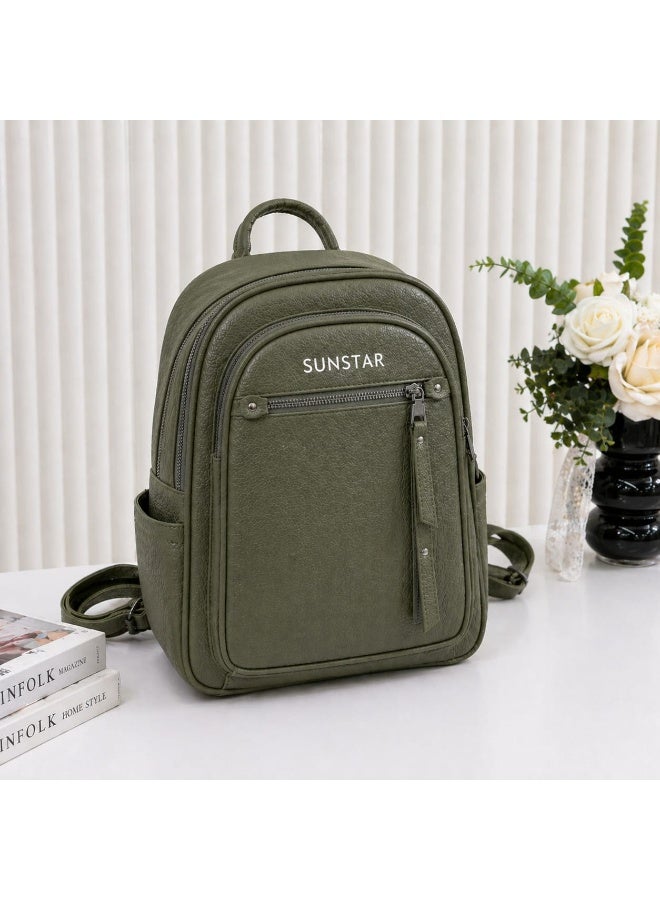 SUNSTAR Stylish Mini Backpack – Multi-Zip Compact Travel & Daily Use Bag