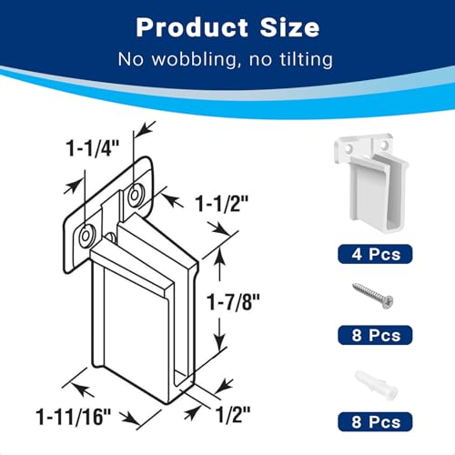 Hufopik 4 Pack Wire Shelf End Bracket, Designed for Closetmaid Wire Shelving, Wall Mount Brackets for Shelves Closet, Screws Included, Wire Shelf Clips, Wall Shelf Brackets, Closet Wire Shelving - Image 2