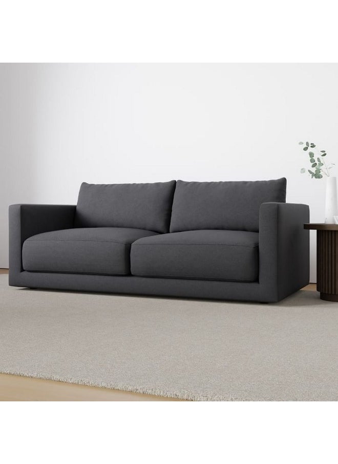 Homzmart Swedish Wood and linen 2-Seater Sofa  - Grey  - Image 1