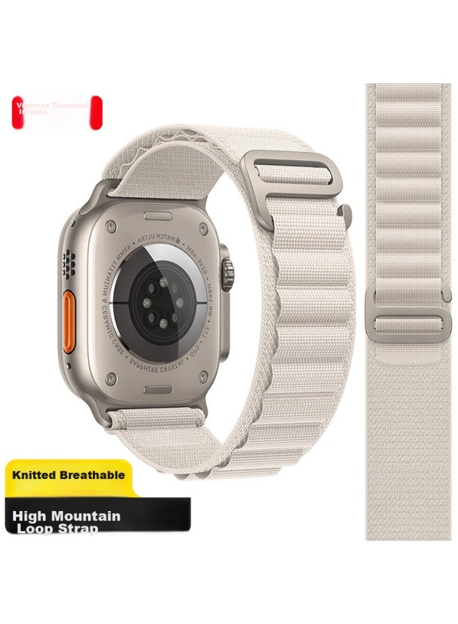 Wei Qiantu Weiqiantu Compatible Apple Watch Band, Suitable For Apple Iwatch Ultra 2/S9/S8/7, Haoshan Loop Band 6/Se, Nylon Woven Sports 38/40/41Mm, Starlight Color - Image 1