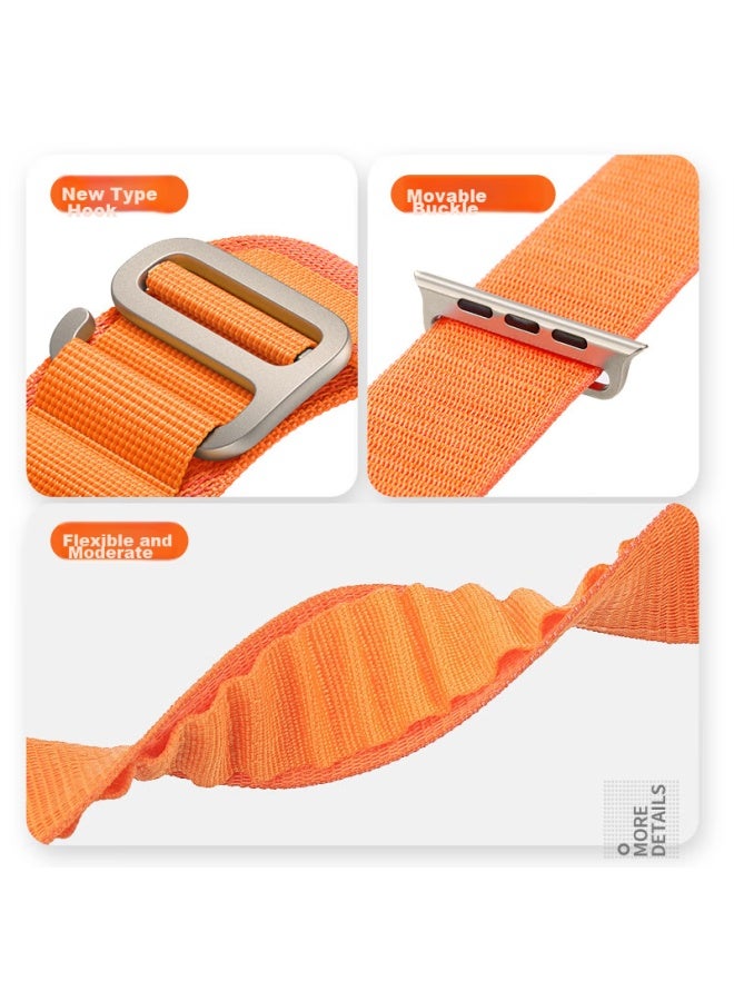Wei Qiantu Weiqiantu Compatible Apple Watch Band, Suitable For Apple Iwatch Ultra 2/S9/S8/7, Haoshan Loop Band 6/Se, Nylon Woven Sports 38/40/41Mm, Starlight Color - Image 5