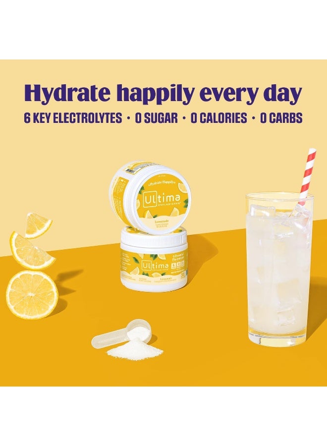 Ultima Replenisher Hydration Electrolyte Powder- 30 Servings- Keto & Sugar Free- Feel Replenished, Revitalized- Naturally Sweetened- Non- Gmo & Vegan Electrolyte Drink Mix- Lemonade - Image 2
