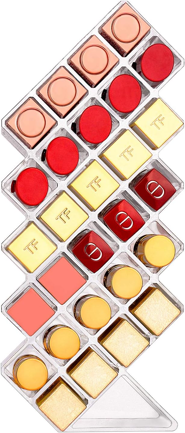 JessLab JessLab Lipstick Organizers, Acrylic Holder Lip Gloss Tower Clear Cosmetic Fish Sticks Lip Makeup Storage for Bathroom Vanity Countertop, 28 Slots 